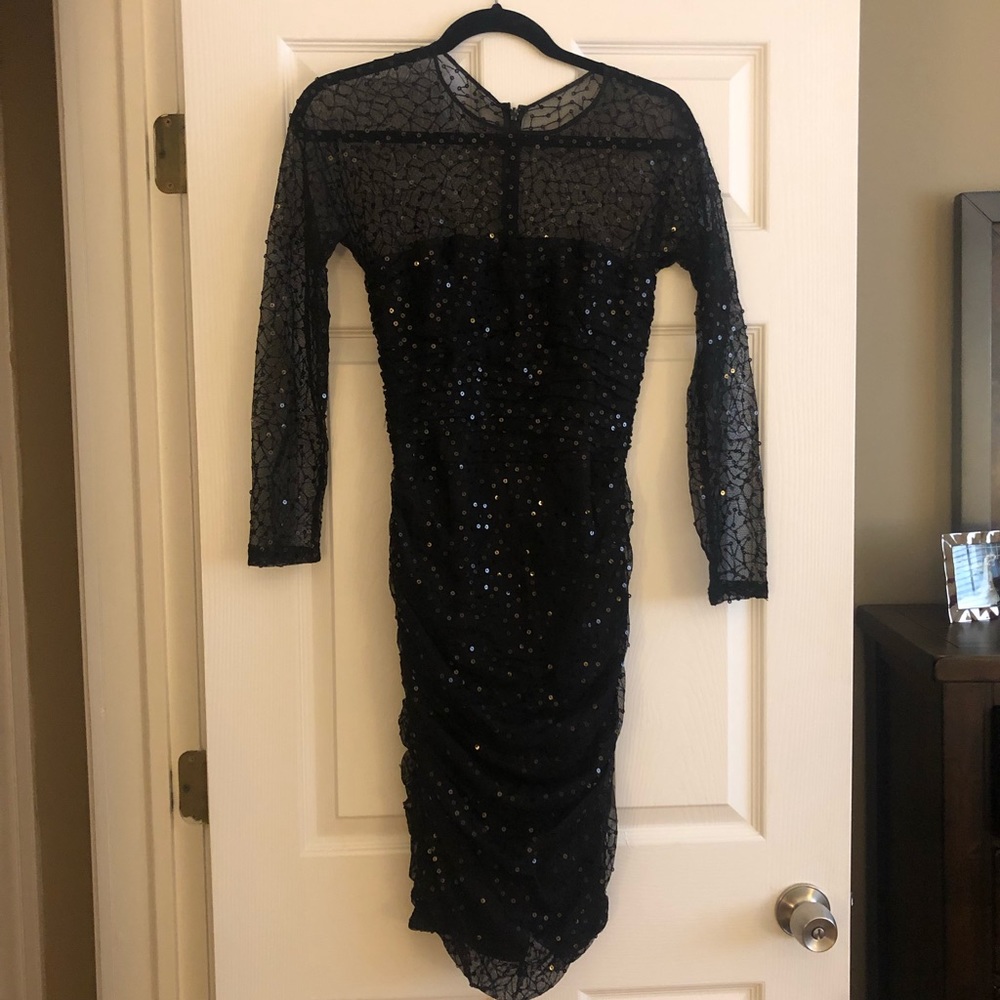 Black Sequin Tedashi Shoji Dress